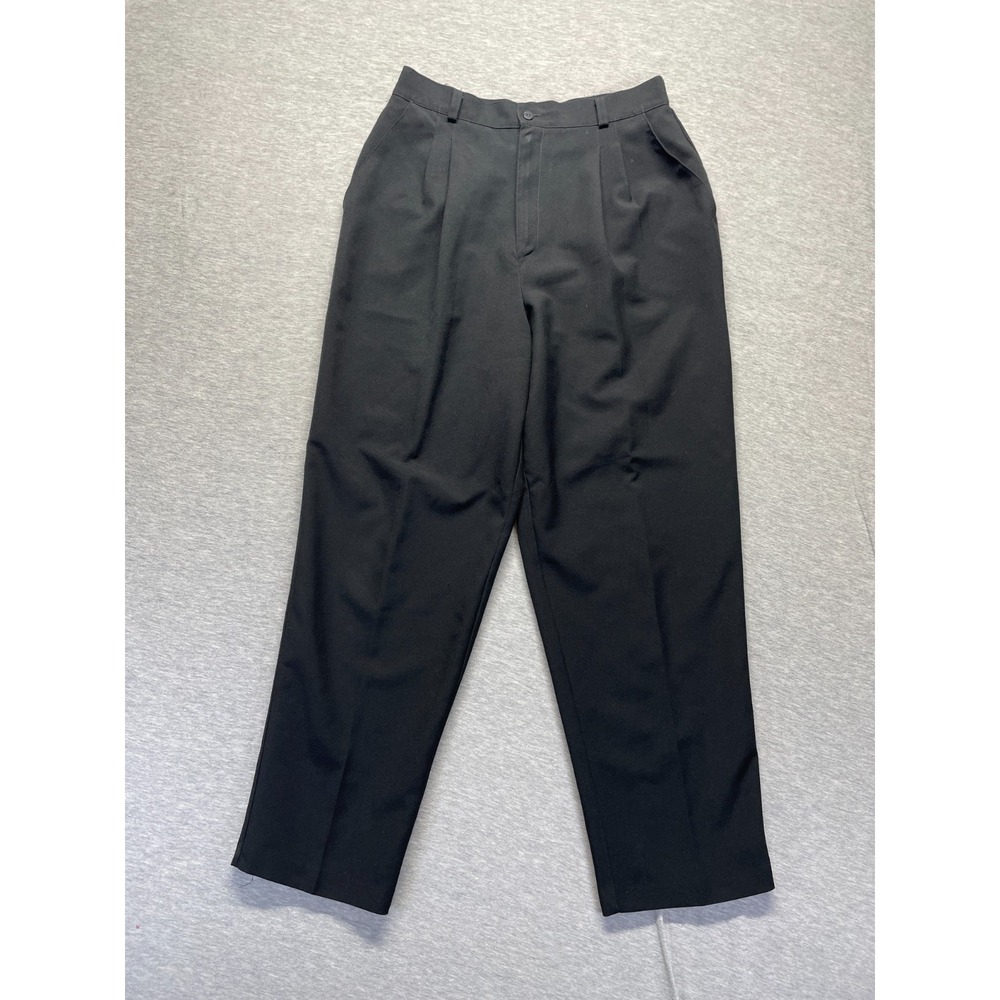 Kathie Lee Collection Dress Pants Womens M Black Pleated Straight Leg Business